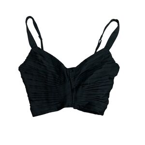 Abercrombie & Fitch Black Pleated Crop Top